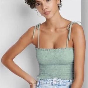 Wild Fable, sage green top